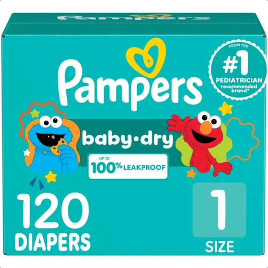 Pampers Diapers Baby Dry Size 1 120 Count Absorbent  Infant Diaper Packaging May Vary