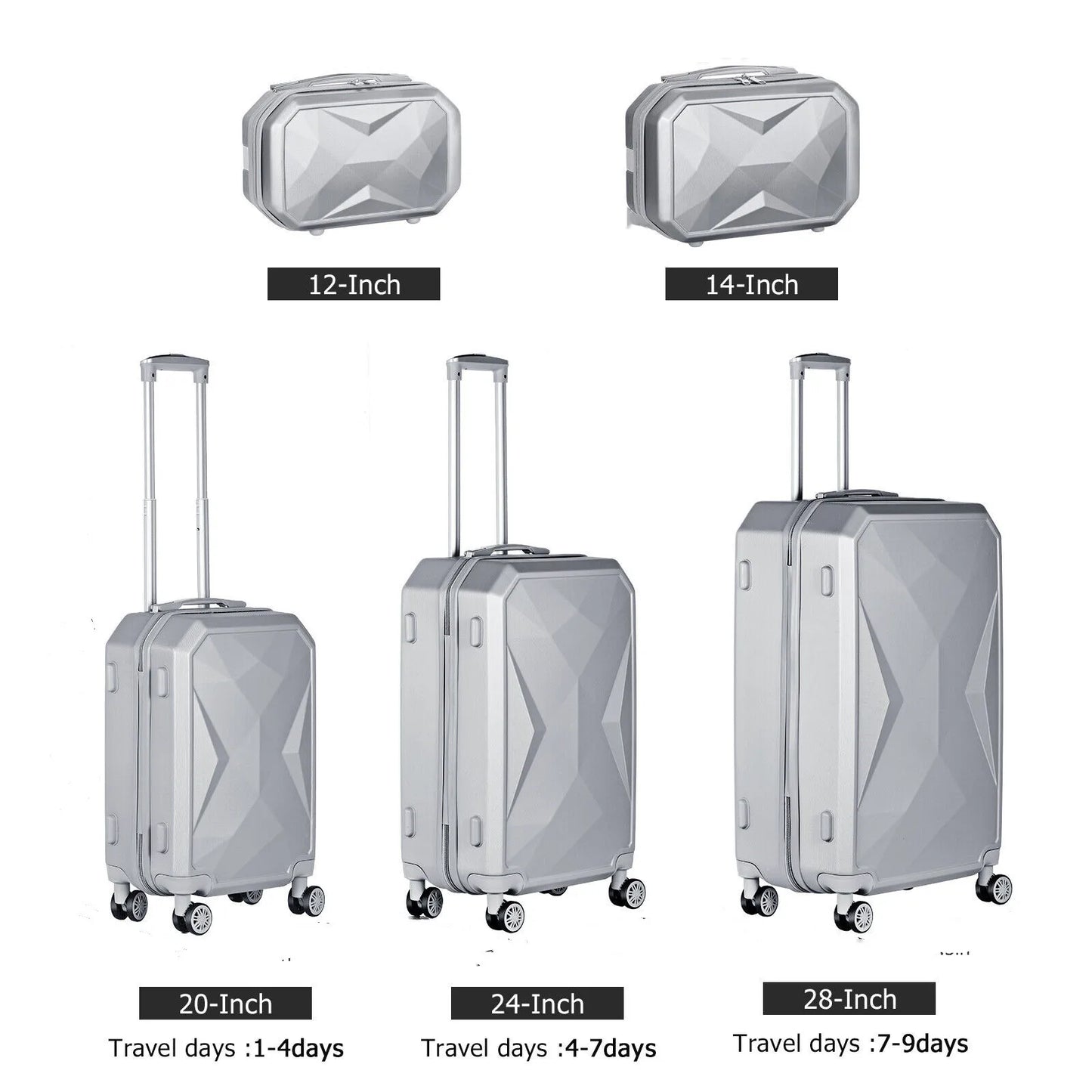 Luggage Set 5Pieces Hard Shell Suitcase Set Family Travel Luggage Suit Business Travel Boarding Luggage With TSA Lock