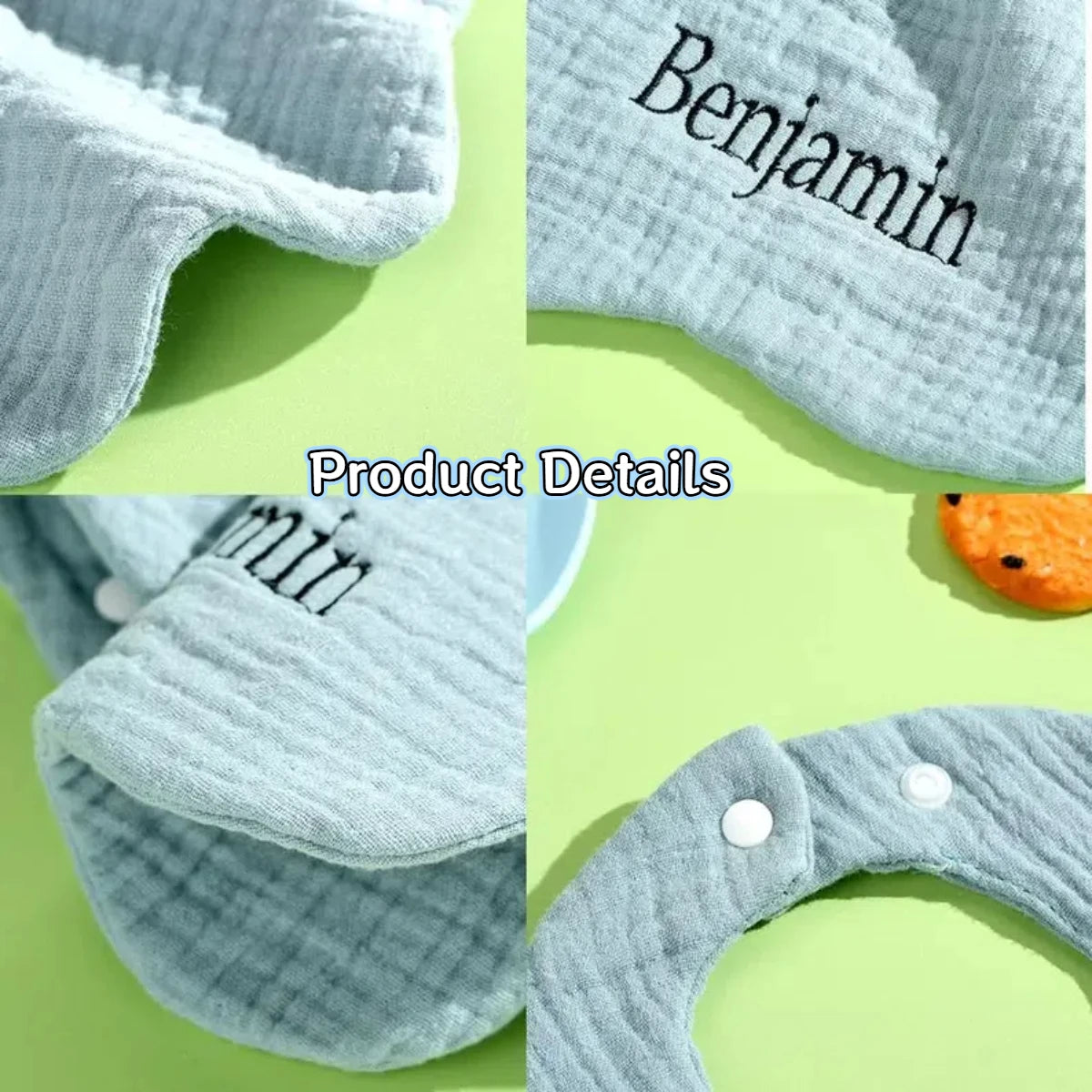 Personalized Custom name Embroidered Newborn letter Nursery Baby bib burp cloth Flower shape Gifts for Boy Girl