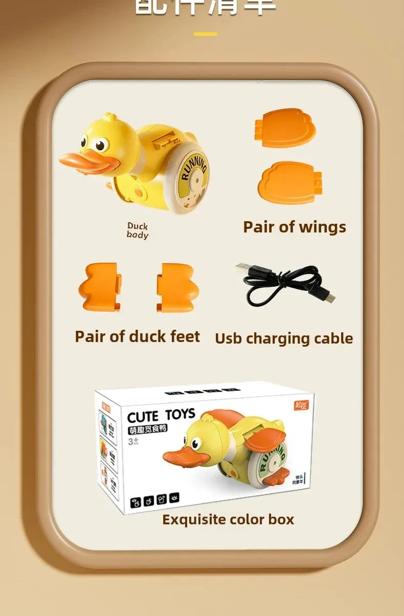 a Rotating Duck Baby Toy Infant Sensory Crawling Dancing Runing Duck Tummy Time Toys For Babies Boy Girl Learning Walking Gifts