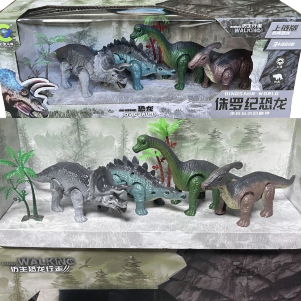 Dinosaur World Kinetic Play Set, Walking Cute Animal Toys, Moving Dinosaur Educational Toys, Interactive Playsets for Kids