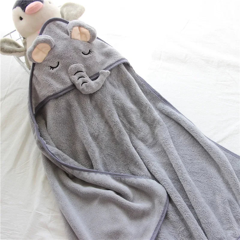 Toddler Baby Hooded Towels Newborn Kids Bathrobe Super Soft Bath Towel Blanket Warm Sleeping Swaddle Wrap for Infant Boys Girls