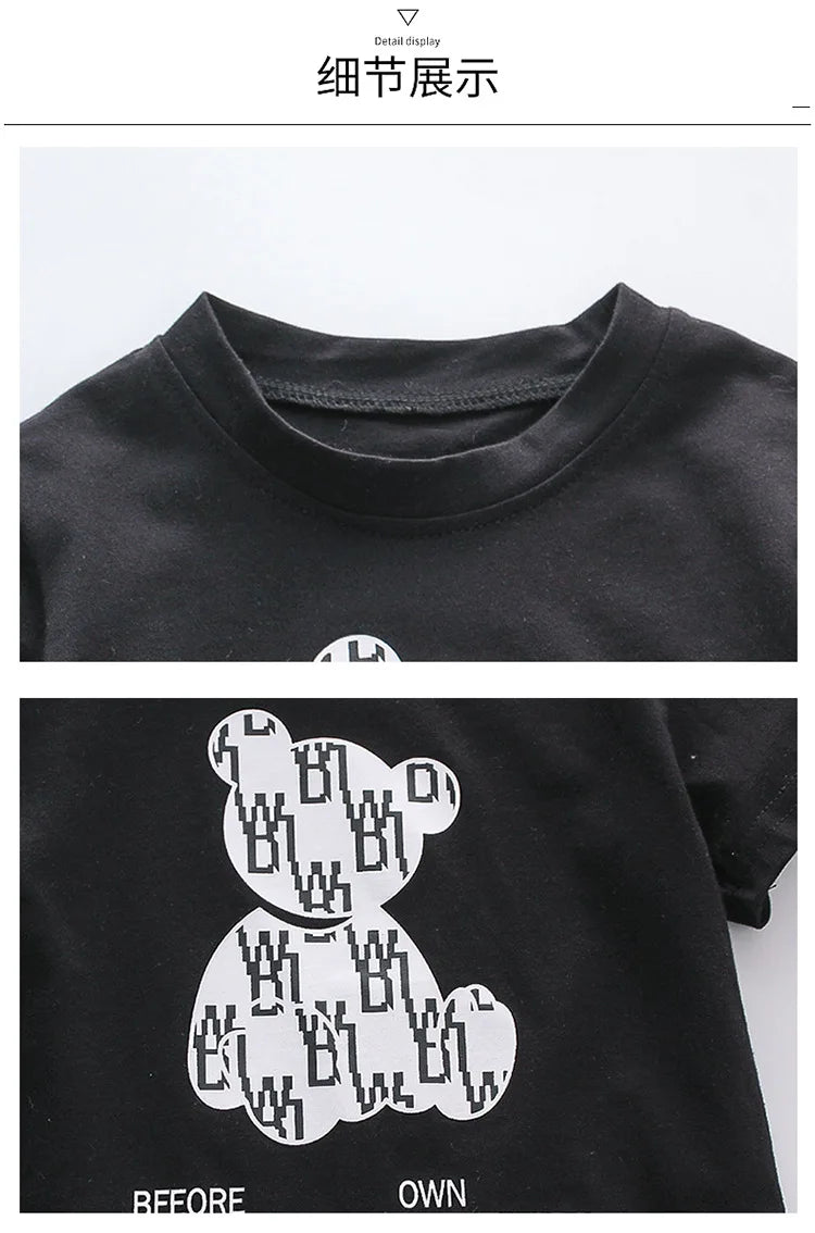 Kids Girls Clothing Sets Mother Kids Clothes Summer Children Clothings Cotton Toddlers Girl Short Sleeve Pants 2pcs Clothes Suit