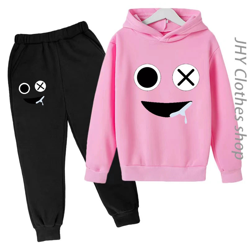 Children Set Boys Girls Kids rain Clothing  Sweatshirt 3-12 Years Toddler Printing Spring Sports game Leisure Time Hoodies