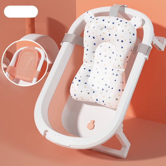 Foldable Baby Bathtub Multifunctional Newborn Bathtub Portable Travel Baby Tub Pillow Infant Anti-Slip Soft Comfort Body Cushion
