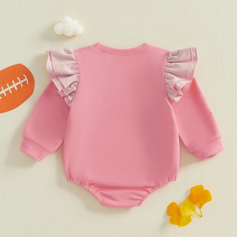 Infant Boy Romper Soccer Ball Applique Short Sleeve Round Neck  Jumpsuit with Snap Closure