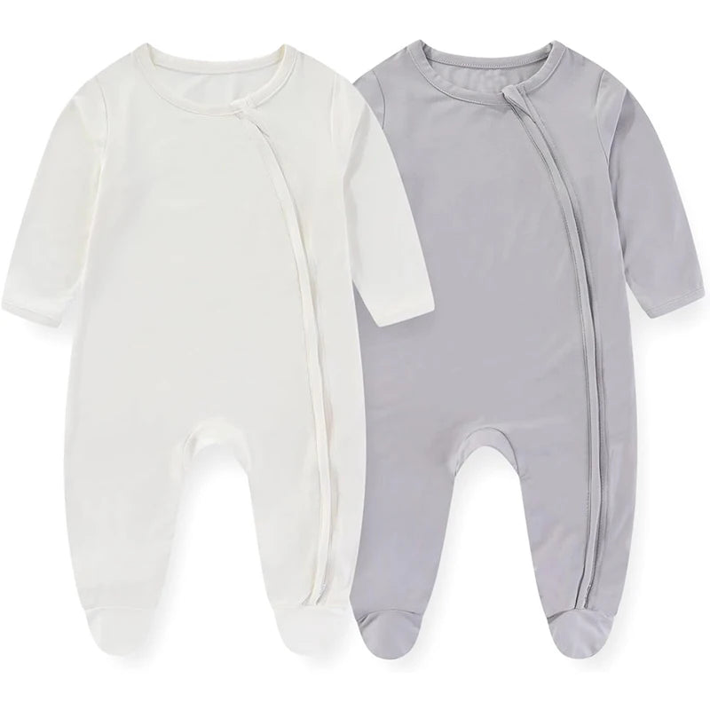 Unisex Rayon Bamboo Solid Color Fashion Boys Shoes Bodysuit Baby Clothes Comfortable Newborn Wear