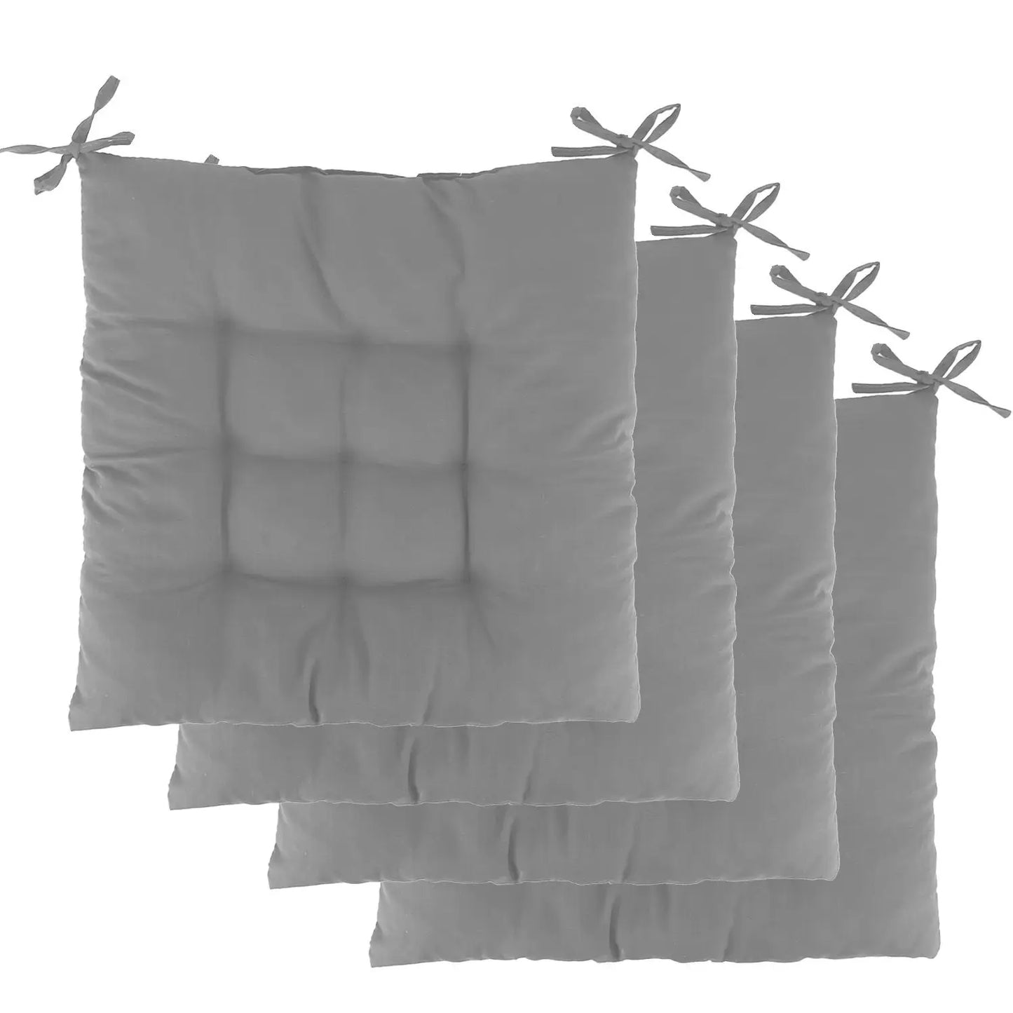 4Pcs Chair Cushion Pads Pillow Soft Tie On Square Sitting Mats For Home Office Car Sitting Travel