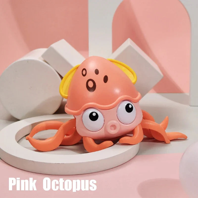 Cute Sensing Crawling Crab Baby Toys Interactive Walking Dancing with Music Automatically Avoid Obstacles Toys for Kids Toddler