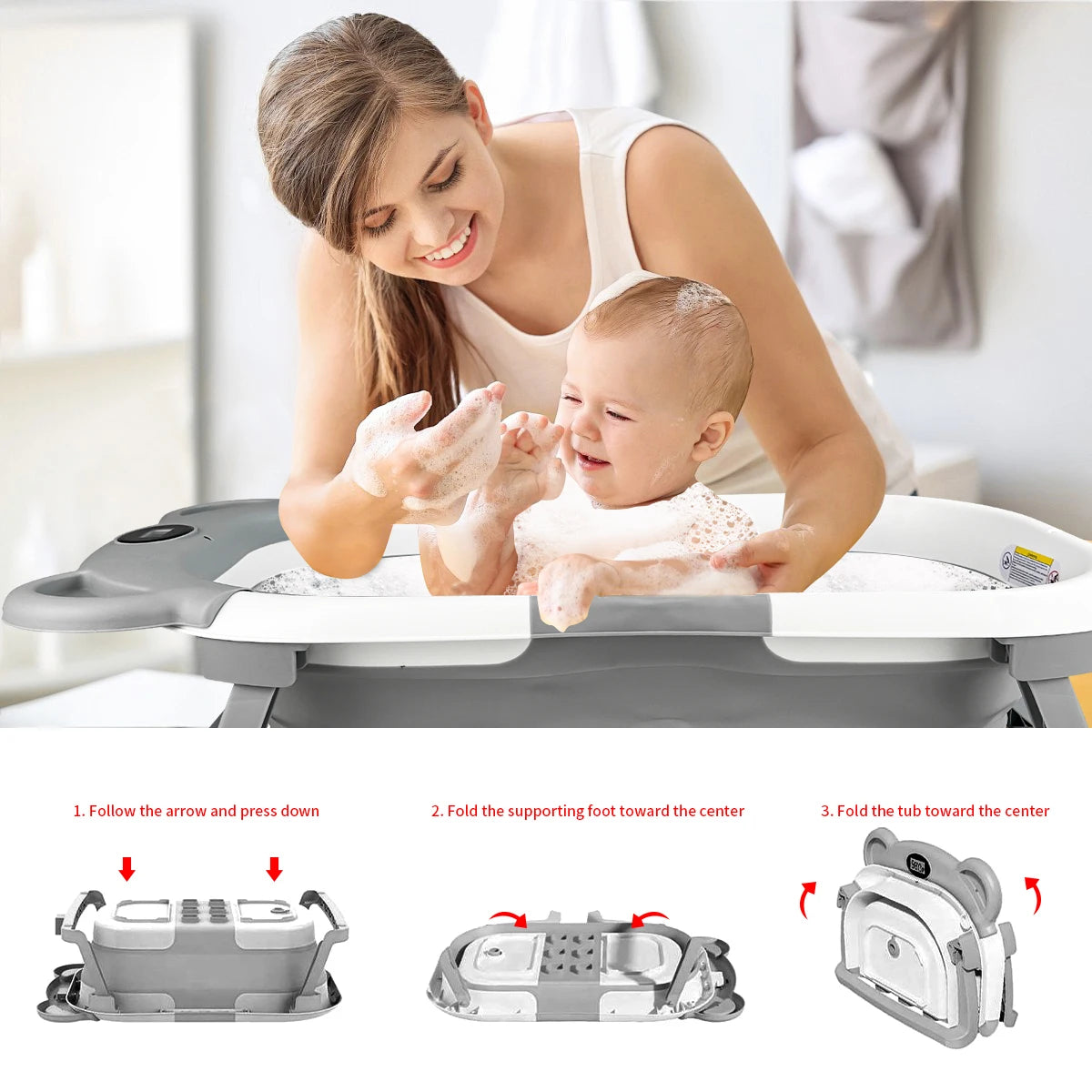 Can Feel The Temperature Anti-mold Anti-bacteria Bath Basin，Baby Bath Tub Large, Foldable Baby Bath For Home Use, Bath net