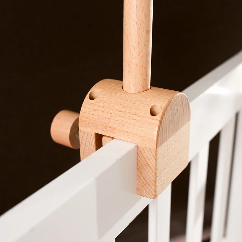 Baby Montessori Wooden Gym Frame Rattle Toys Newborn Mobile Hanging Sensory Toys Foldable Play Gym Frame Kid Holder Bracket Gift