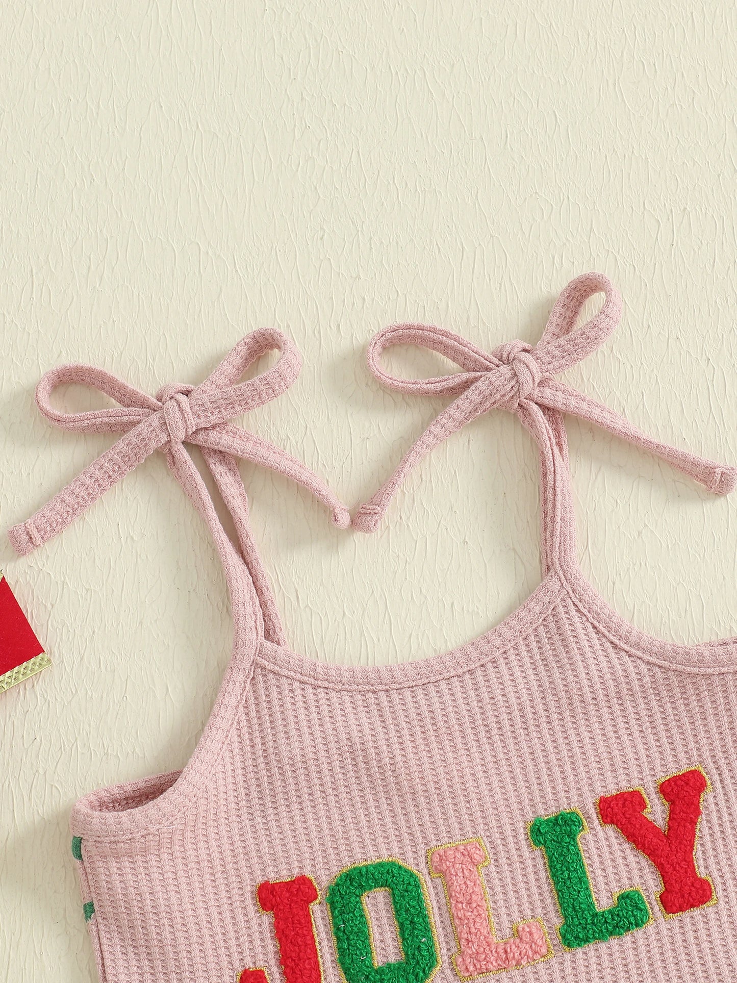 Summer Christmas Kids Baby Girls Overalls Romper Print Letter Embroidery Sleeveless Jumpsuit Xmas Clothes