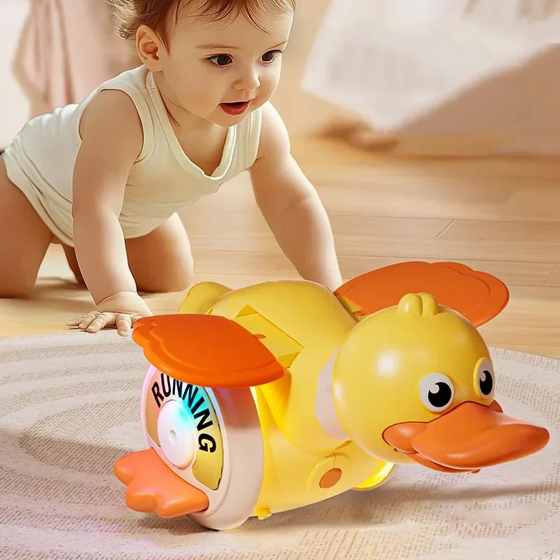 a Rotating Duck Baby Toy Infant Sensory Crawling Dancing Runing Duck Tummy Time Toys For Babies Boy Girl Learning Walking Gifts