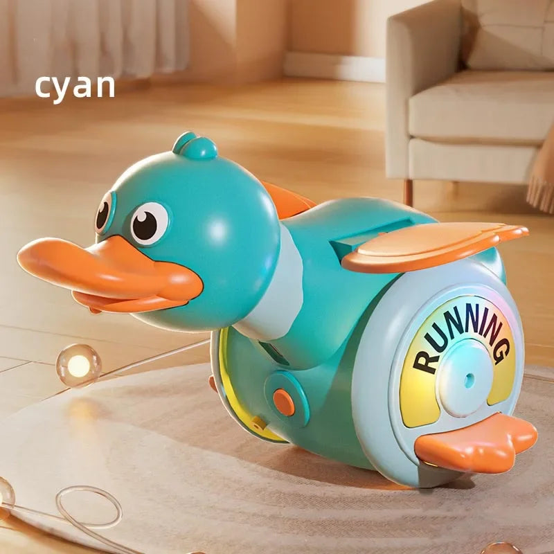 a Rotating Duck Baby Toy Infant Sensory Crawling Dancing Runing Duck Tummy Time Toys For Babies Boy Girl Learning Walking Gifts