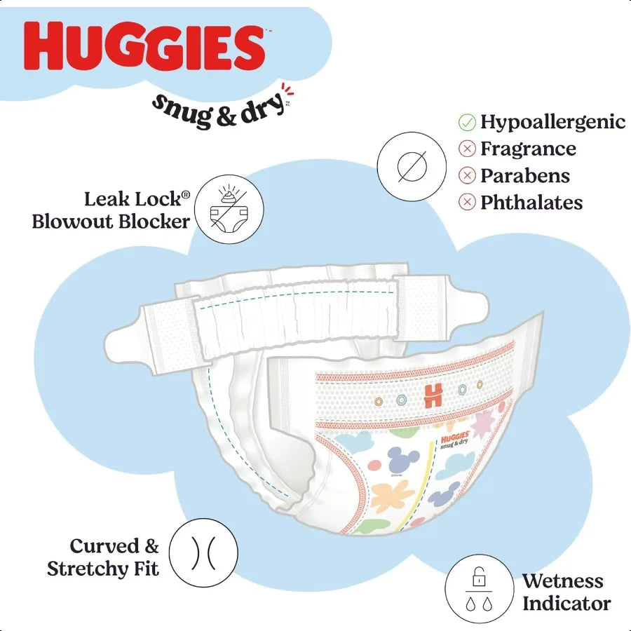 Hies Size 1 Diapers Snug Dry Newborn Diapers Size 1 814 lbs 128 Count Packaging May Vary