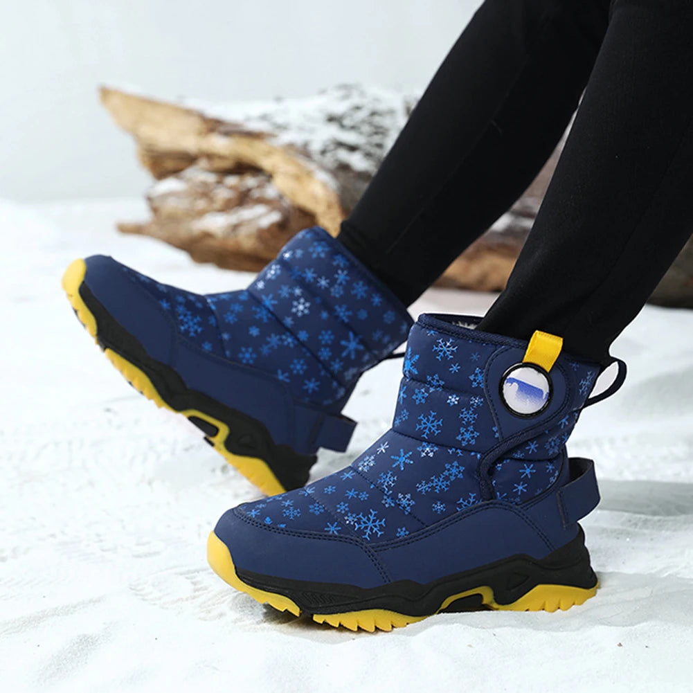 Winter Snow Boots for Boy and Girl Waterproof Winter Boots with Fur Lined Snow Boots Warm Cozy for Toddler/Little Kid