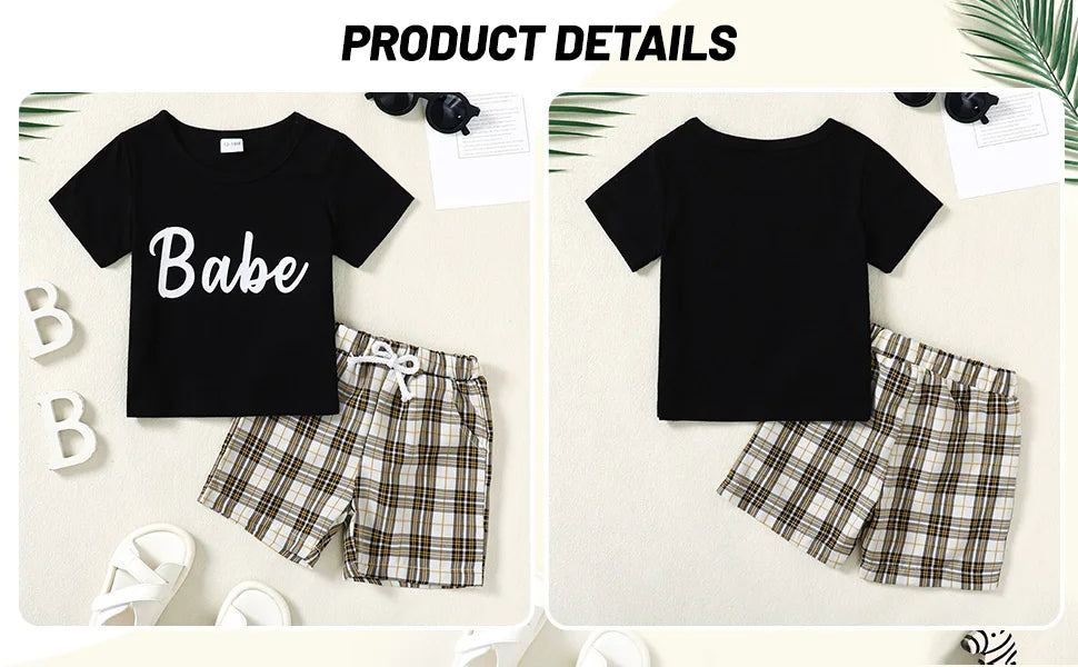 Toddler Boy Outfits 12M-5T Toddler Summer Short Sleeve T+Shorts 2 Sets Baby Boys Clothes