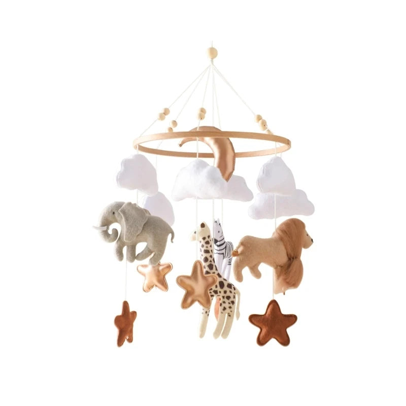Baby Rattle Toy Bed Bell Bracket Wooden Mobile 0-12 Months Newborn Crochet Bed Bell Hanging Toys Holder Bracket Infant Crib Gift