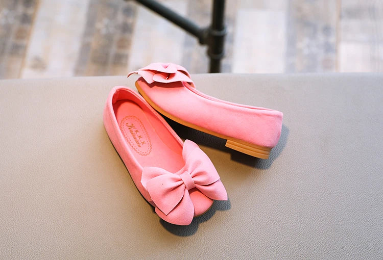 2024 New Fashion Girls Shoes PU Leather With Big Bowtie Candy Color Children Sandals Slip-on Kids Casual Shoes 21-36 Soft Hot