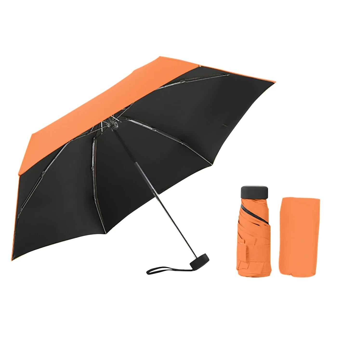 Mini Sun Umbrella Small Pocket Rain Travel Umbrella Vinyl Folding Umbrella UV Protection Sun Shade Pocket Parasol Capsule
