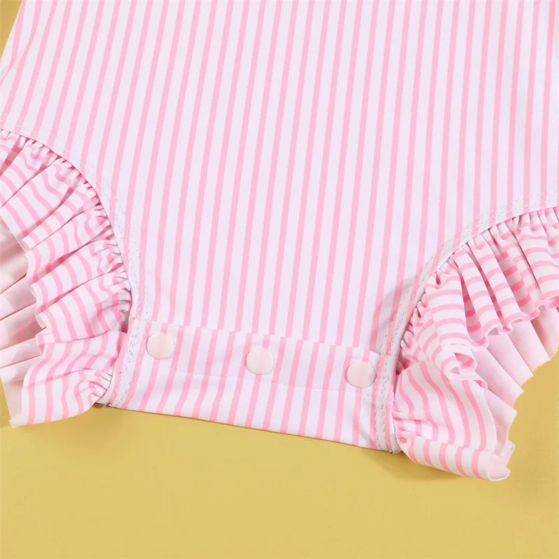 Toddler Girls  Swimsuit with UPF 50 Sun Protection Watermelon Print Zipper Front Long Sleeve Rash Guard Swimwear for