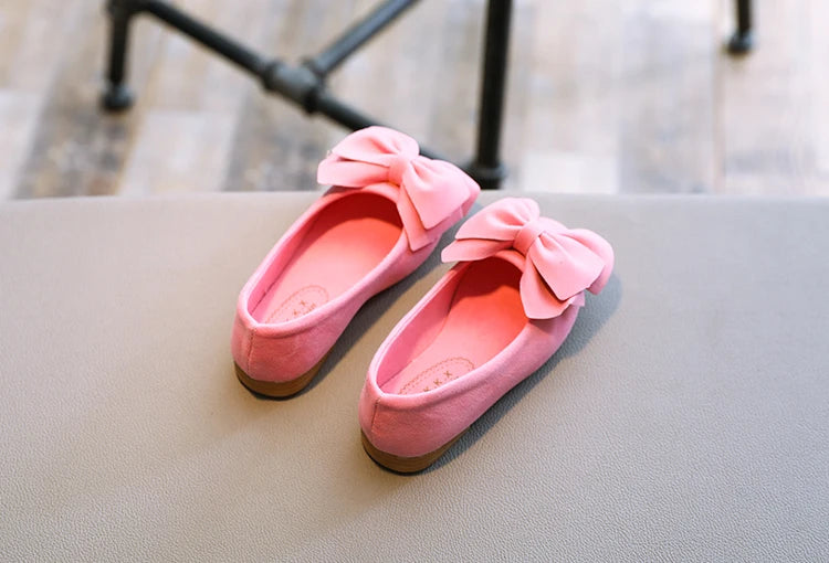 2024 New Fashion Girls Shoes PU Leather With Big Bowtie Candy Color Children Sandals Slip-on Kids Casual Shoes 21-36 Soft Hot