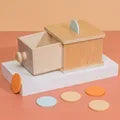 Montessori Wooden Multifunction Toys Color Spinning Coin Box Wooden Toys Children Puzzle Sensory Early Education Game Toys Gift