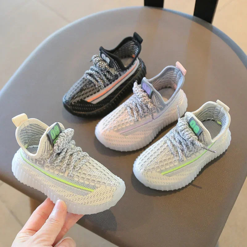 Size 21-32 Kids Casual Shoes Summer Boys Sneakers Breathable Knit Non-slip Shoes Lightweight Girls Casual Children's Shoes