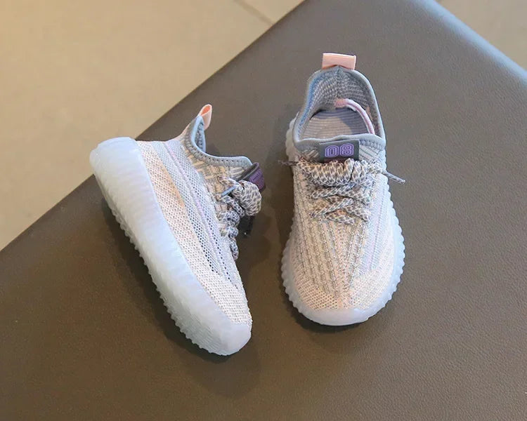 Size 21-32 Kids Casual Shoes Summer Boys Sneakers Breathable Knit Non-slip Shoes Lightweight Girls Casual Children's Shoes