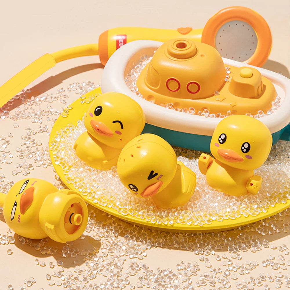 Toddler Toys Gifts Baby Bath Toys Cute Duck Electric Water Spray Bathroom Bathing Toys Kids Bath And Shower Bathtubs Interactive