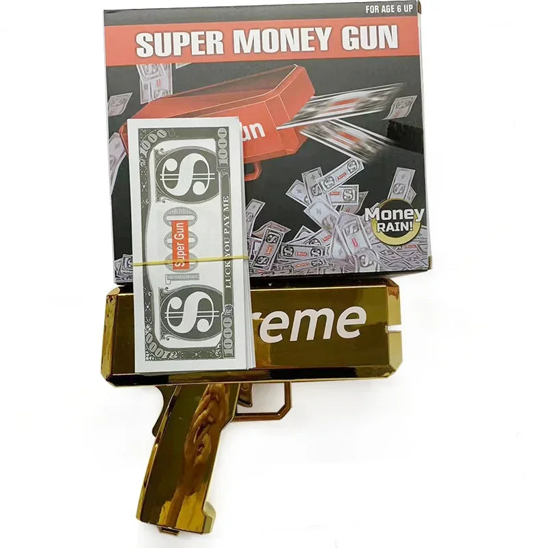 Novel Money Spray Gun Toy For Parties Weddings Gold Dollar Bill Shooter Fun Interactive Game Showers Of Cash