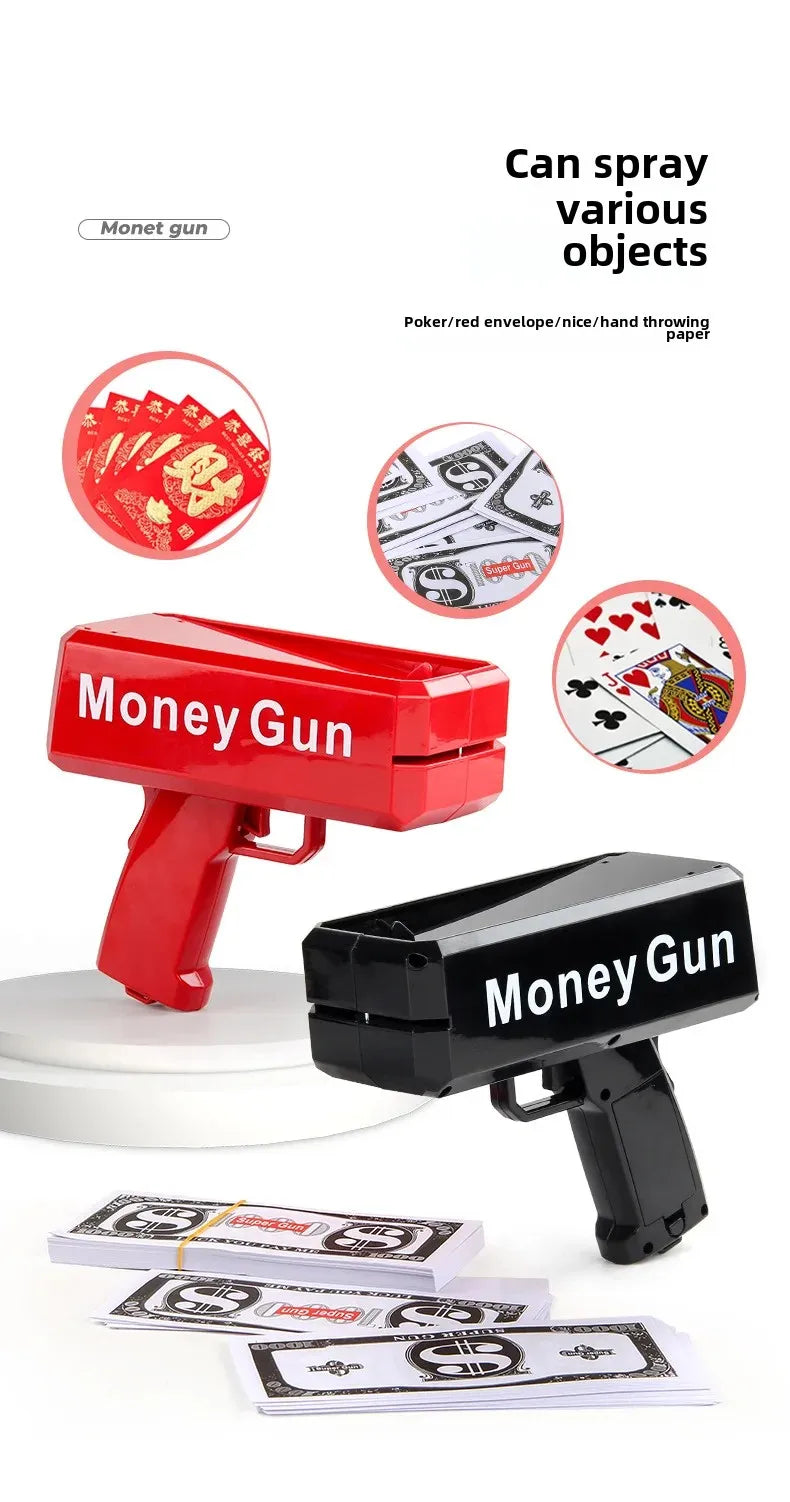 Novel Money Spray Gun Toy For Parties Weddings Gold Dollar Bill Shooter Fun Interactive Game Showers Of Cash