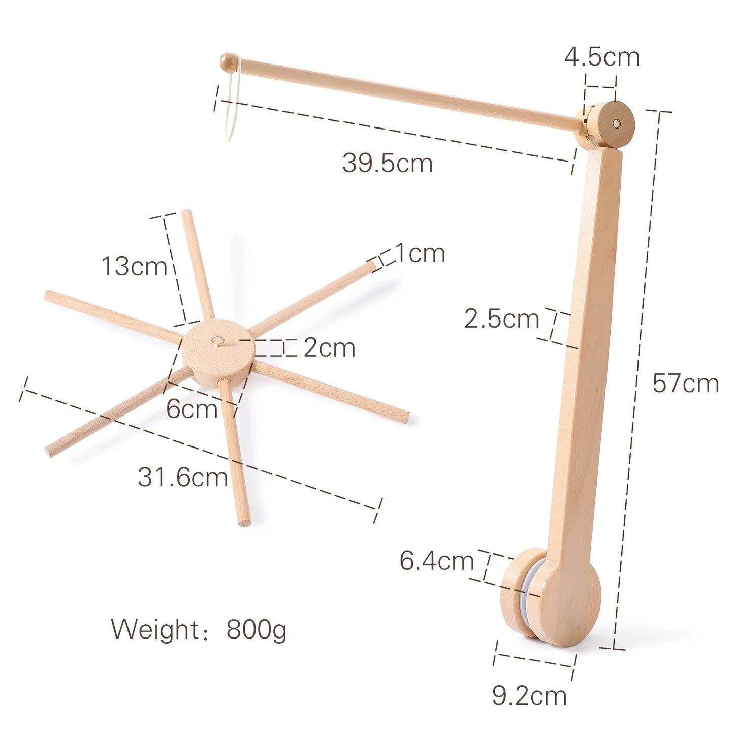 Baby Rattle Toy Bed Bell Bracket Wooden Mobile 0-12 Months Newborn Crochet Bed Bell Hanging Toys Holder Bracket Infant Crib Gift