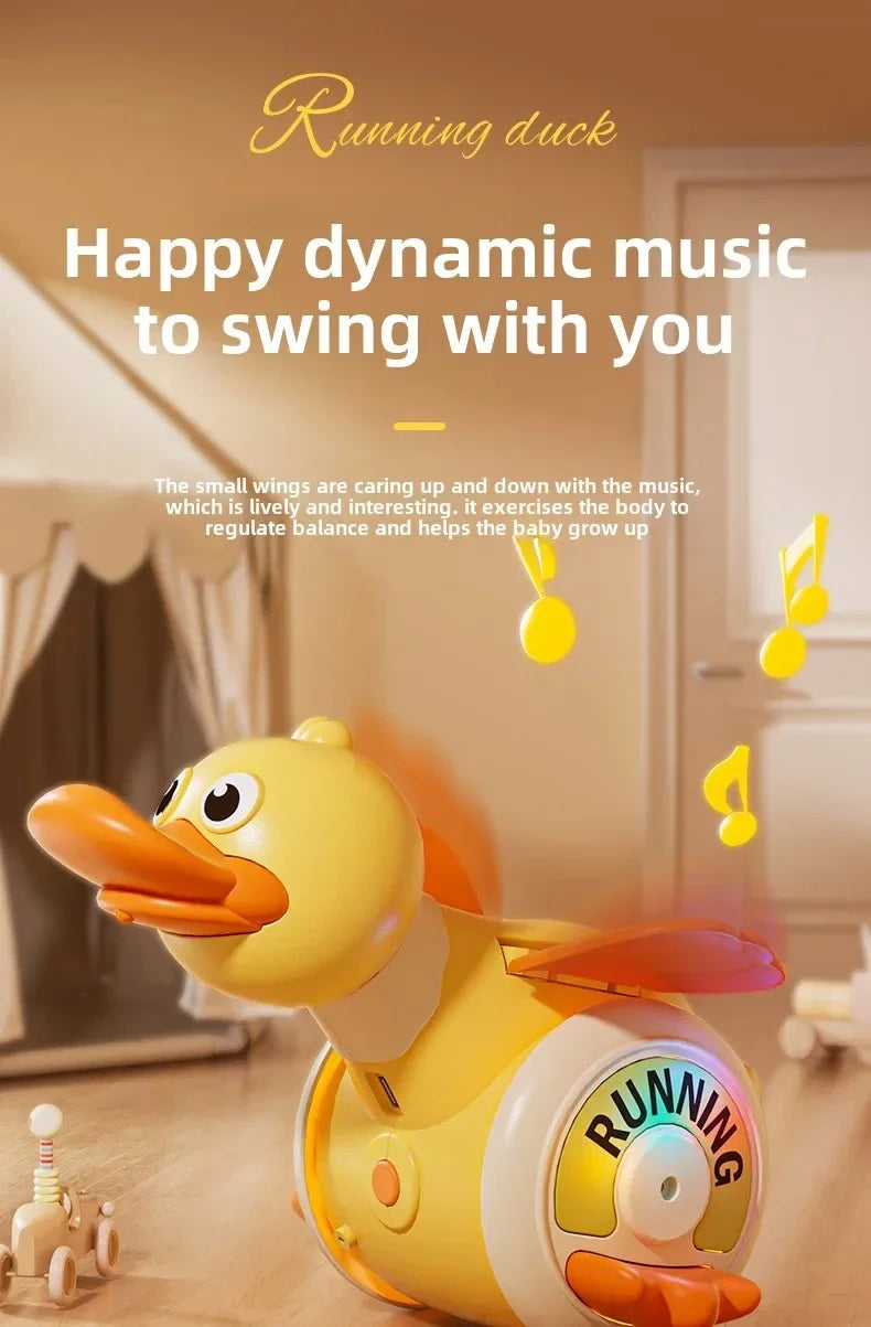 a Rotating Duck Baby Toy Infant Sensory Crawling Dancing Runing Duck Tummy Time Toys For Babies Boy Girl Learning Walking Gifts
