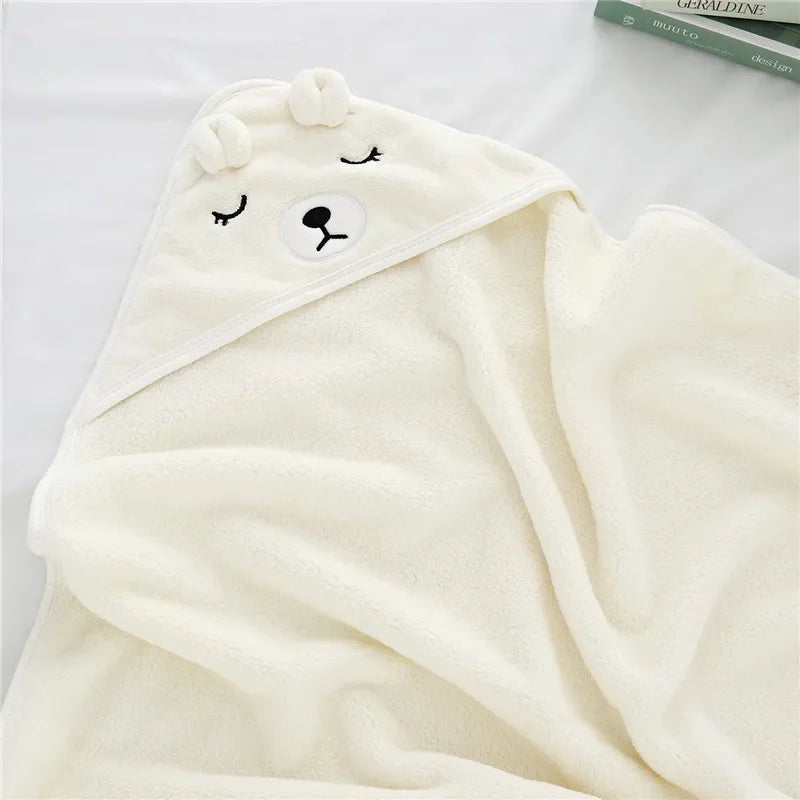 Toddler Baby Hooded Towels Newborn Kids Bathrobe Super Soft Bath Towel Blanket Warm Sleeping Swaddle Wrap for Infant Boys Girls