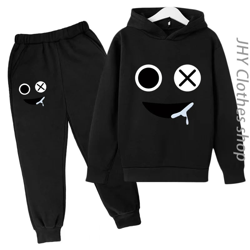 Children Set Boys Girls Kids rain Clothing  Sweatshirt 3-12 Years Toddler Printing Spring Sports game Leisure Time Hoodies