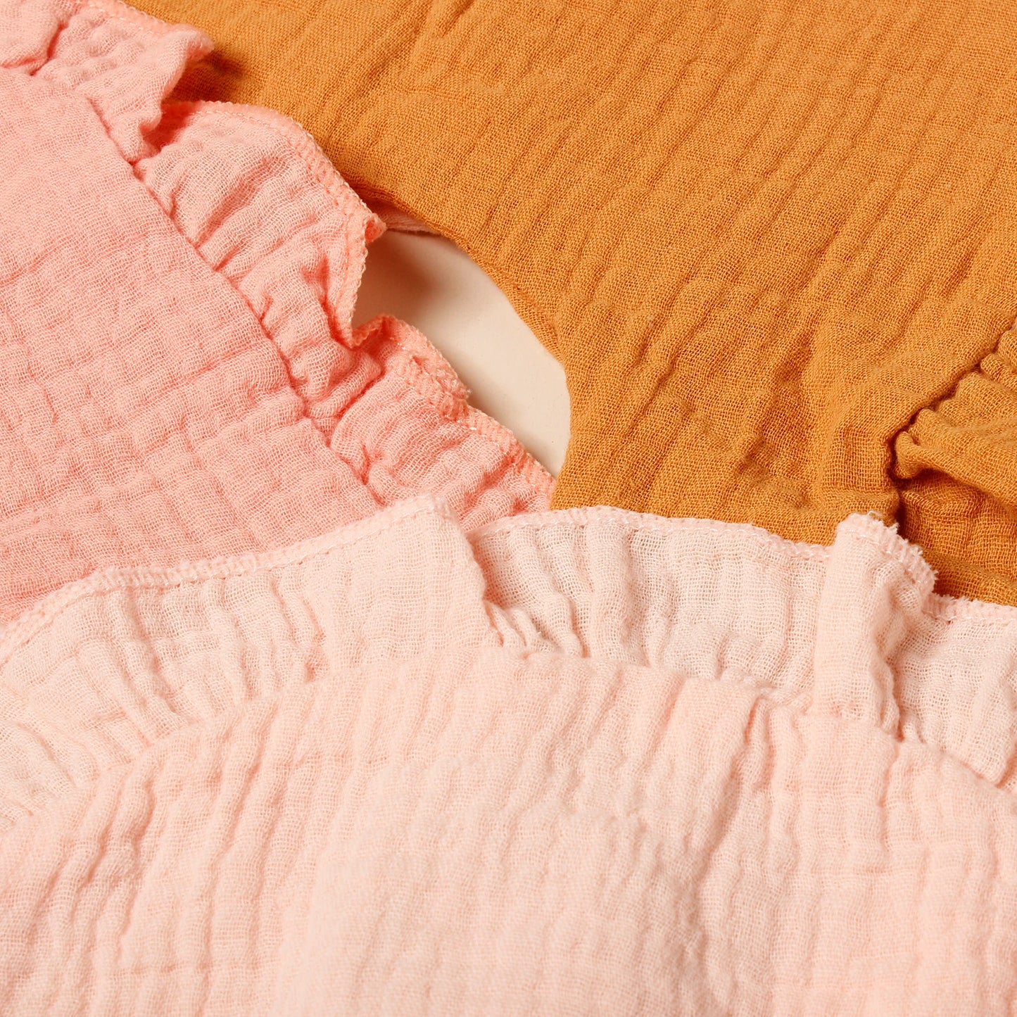 4PCS Lotus Leaf Edge Double Crepe Baby Drool Towel Cotton Comfortable Baby Feeding Bib Baby Soft Snap Button Bib