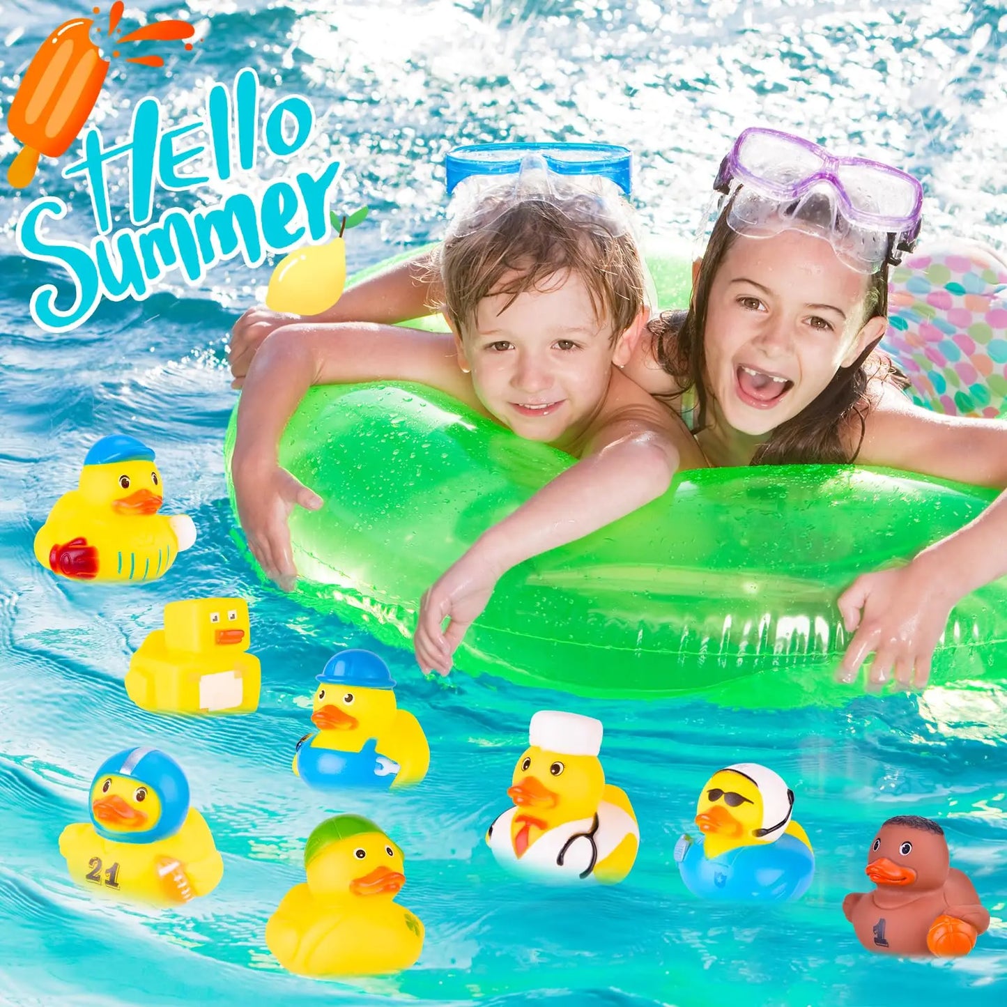 5-100PCS Rubber Ducks, RandomAssortment Jeep Ducks Bulk, ini RubberDuckies for Toys, Pool Toys Birthday GiftsParty Favors
