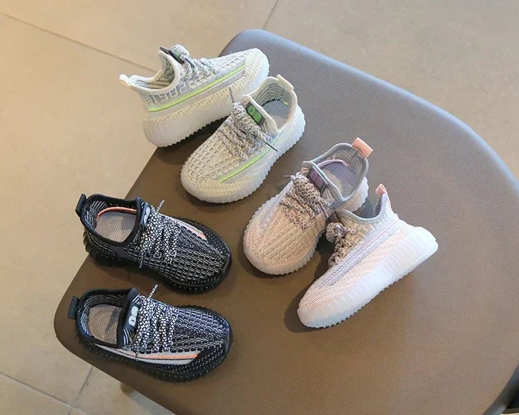 Size 21-32 Kids Casual Shoes Summer Boys Sneakers Breathable Knit Non-slip Shoes Lightweight Girls Casual Children's Shoes