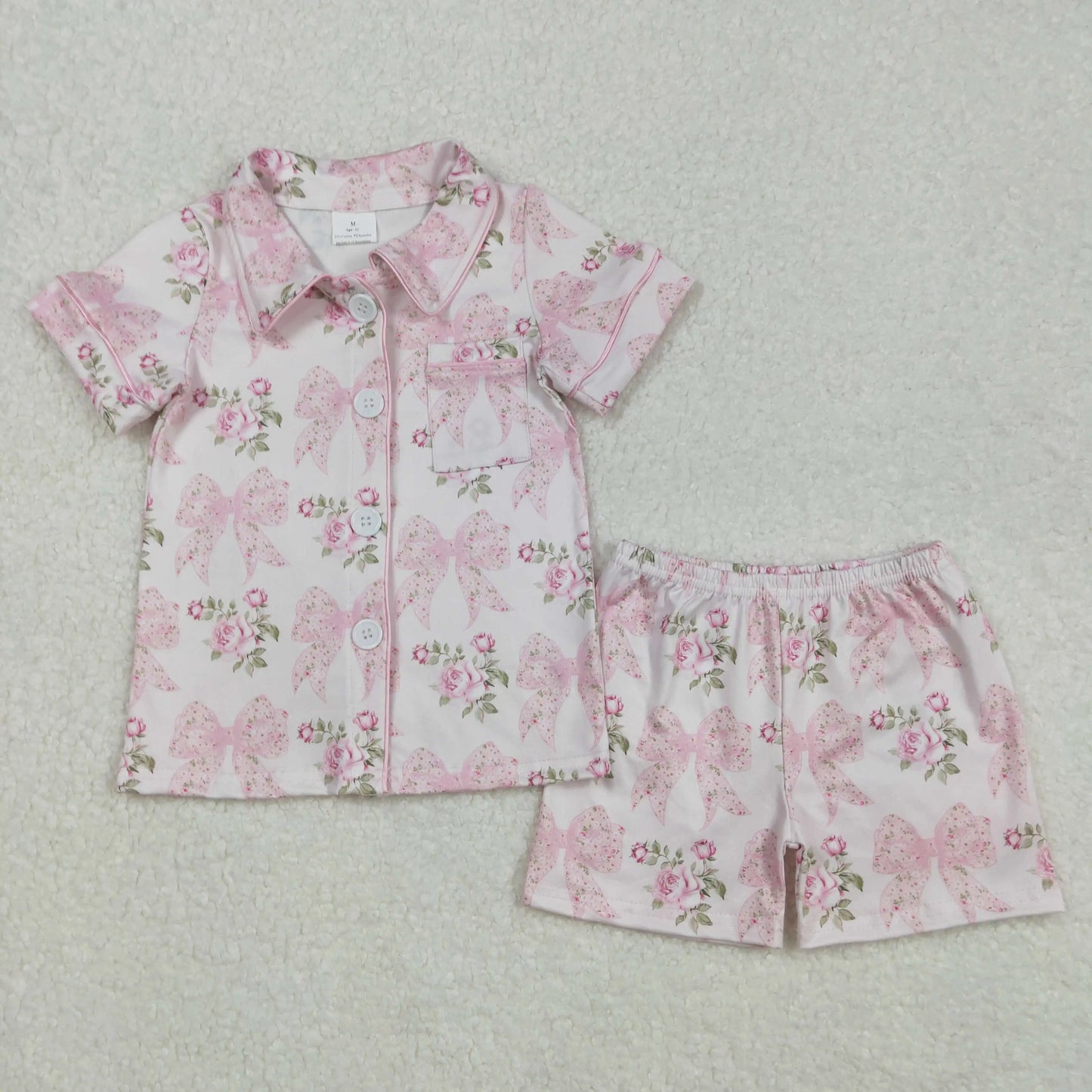 3.20 y NEW stock Baby Girls Summer Clothing Wholesale Boutique Embroidery MAMA'S GIRL Flower Pattern Pink Shorts set