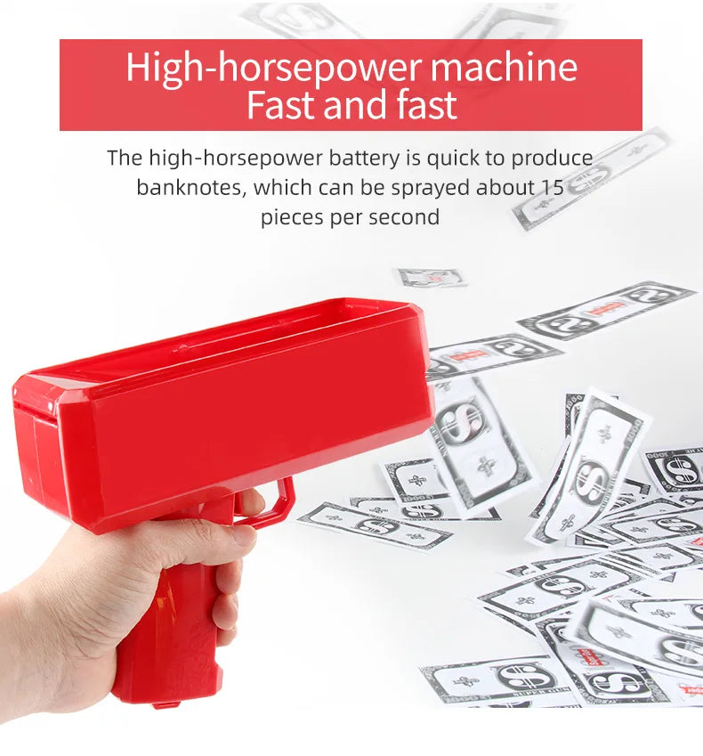 Shoot Money Gun Toy Party Banknote Shoot Pistol Paper Money Shooter Throwing Machine Funny Game Fashion Gift Party Supply Toys