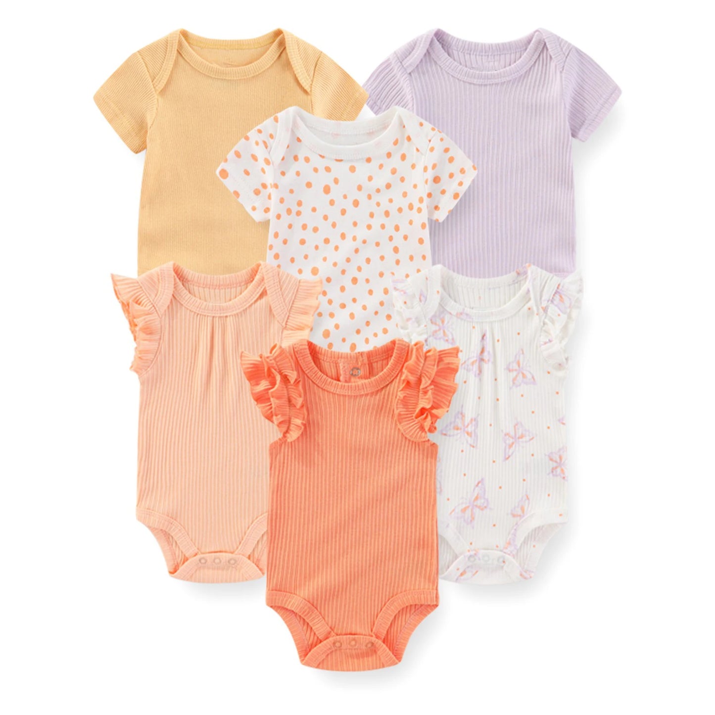 6pcs/lot fashion baby boy girl onesie casual cotton soft baby clothes newborn set