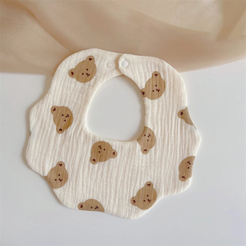 Summer Baby Cotton Gauze Waterproof Bibs Soft Cartoon Infant Bib Burp Cloths Bandana Scarf for Boy Girl Feeding Saliva Towel New