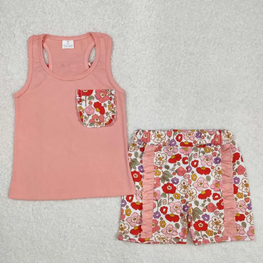 Sleeveless Print Baby Girl Outfit Toddler Girls Clothing Sets Colorful Leopard Kids Two Piece Set