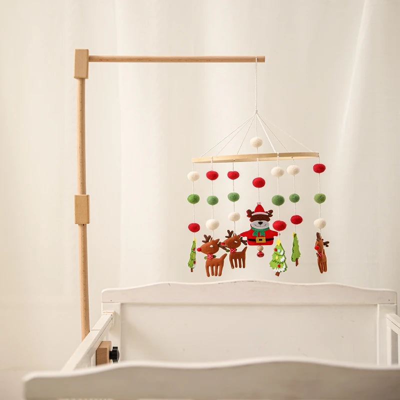 Baby Montessori Wooden Gym Frame Rattle Toys Newborn Mobile Hanging Sensory Toys Foldable Play Gym Frame Kid Holder Bracket Gift