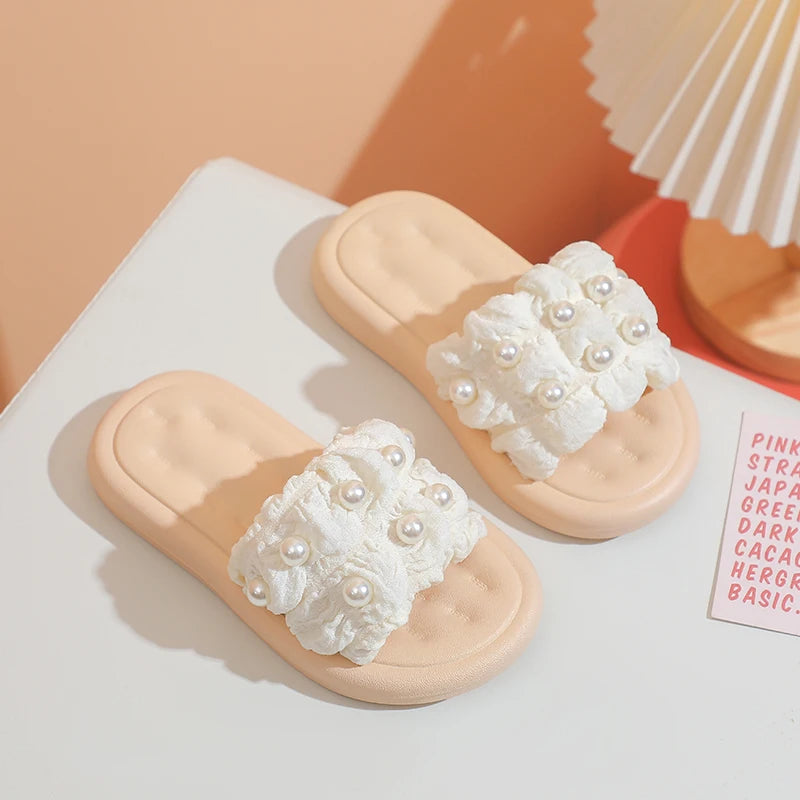 Summer Children's Slippers Girls Princess Non-slip Soft Sole Slippers Toddler Girl Shoes Bow Tie Slippers Flip Flops Outdoor