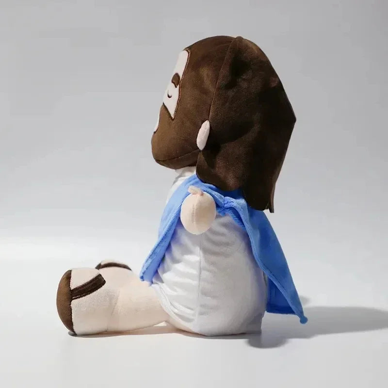 Jesus Plush Toy New Children Music Soothing Breathing Doll  Sleep Companion Toy Sound and Light Doll Holiday Gifts for Kids