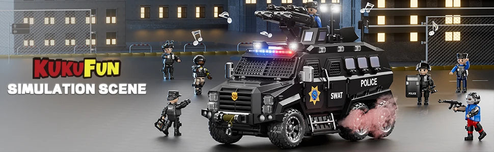 Police Sword Toothed Tiger Explosion Proof Cars Childrens Toys Black Armored Off-Road Vehicles Car Model Sound Light Toys Gifts