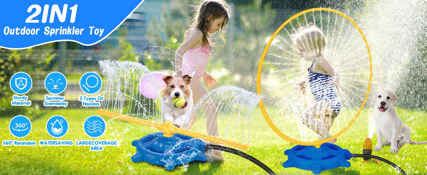 Sports Toys Hose Circular Sprinkler Ring Roating Water Spray Outdoor games for for children Backyard Garden Pool Kids Baby Toys