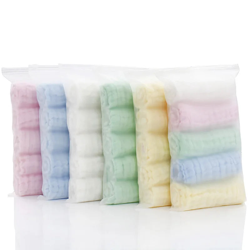 Happyflute 30*30CM 6Layer Soft Cotton Gauze Baby Cotton Cartoon Face Towel Children's Square Handkerchief Saliva Towel